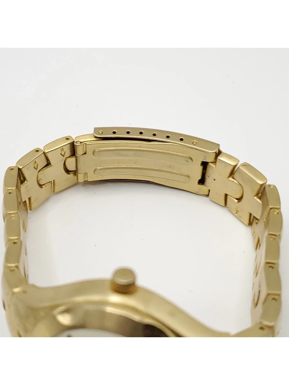 Lorus Diver Style Women Watch New Battery Gold Tone Date Dial 34mm